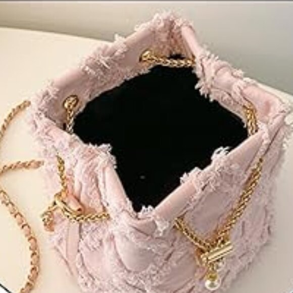 Neiman Marcus Pink Denim Bucket Bag - Picture 5 of 5
